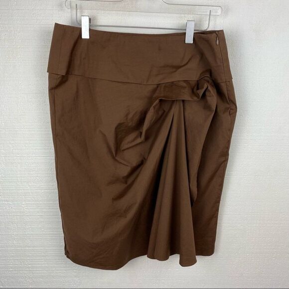 PIAZZA SEMPIONE Skirt 6 Brown Ruffle Mini Career - Picture 1 of 5